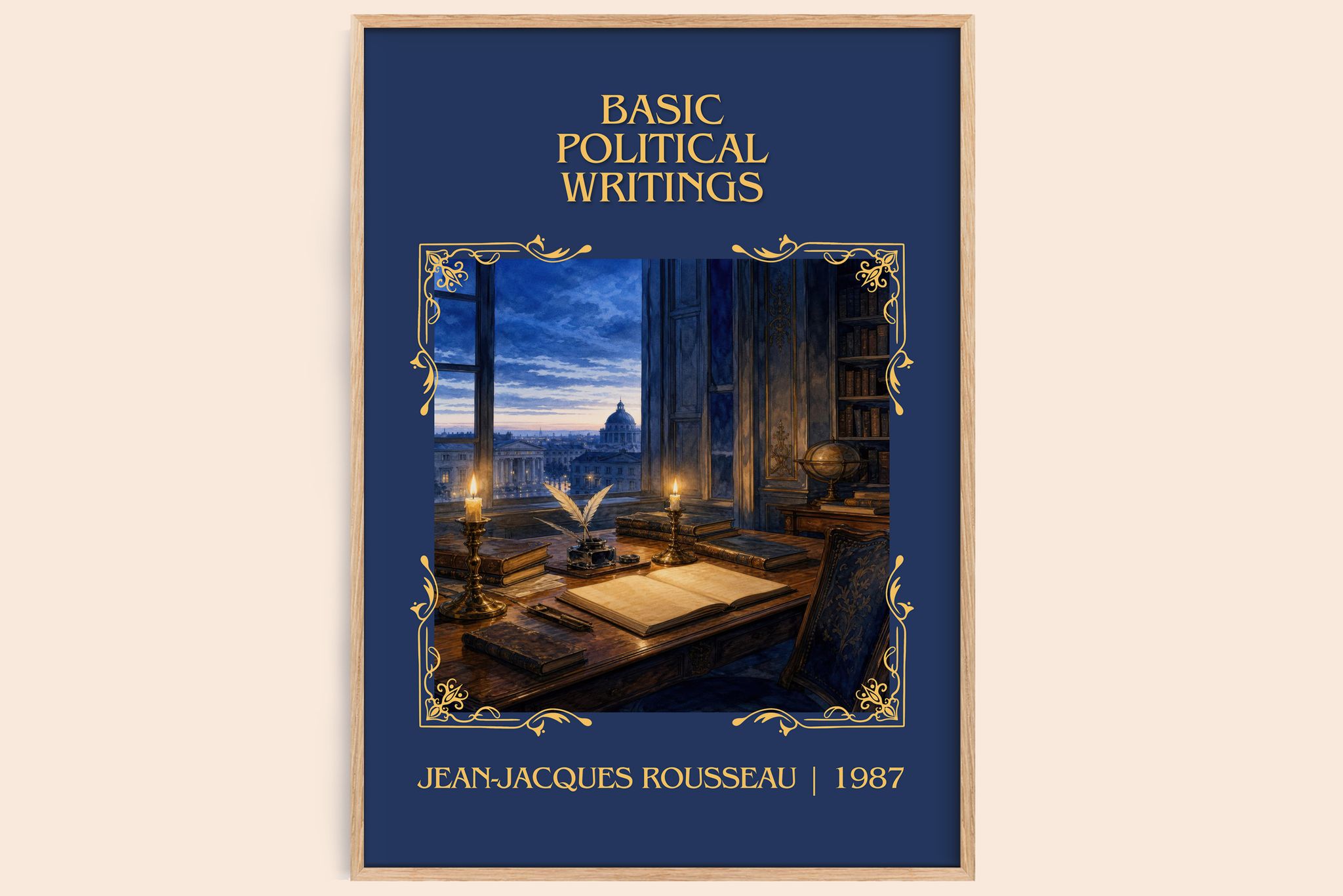 Basic political writings Classic Book Art Print by J. Rousseau