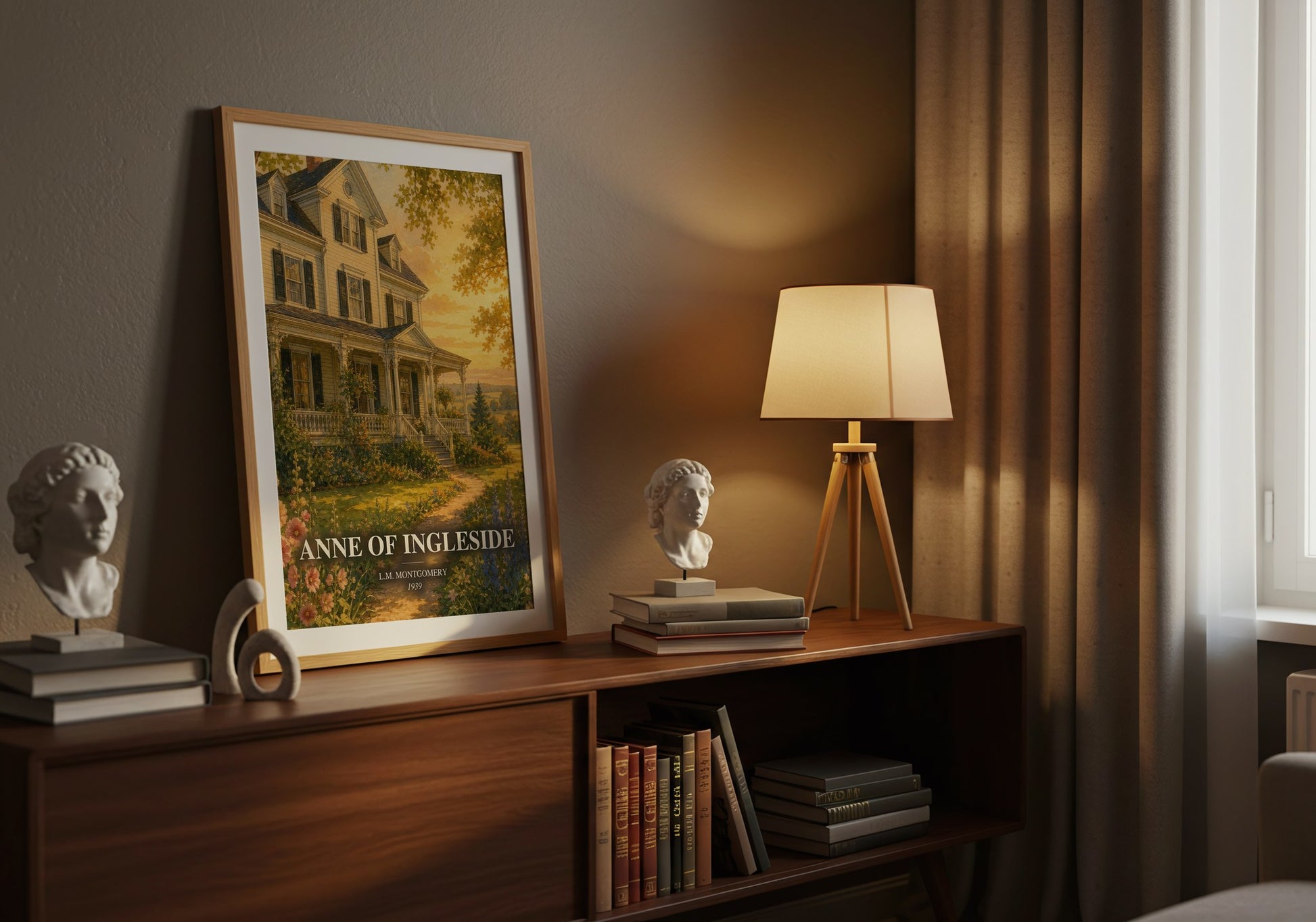 Anne Of Ingleside watercolour print on bookshelf – L.M. Montgomery fan gift