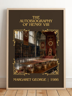 autobiography of Henry VIII Classic Book Art Print by Margaret George – framed print leaning on a wooden floor