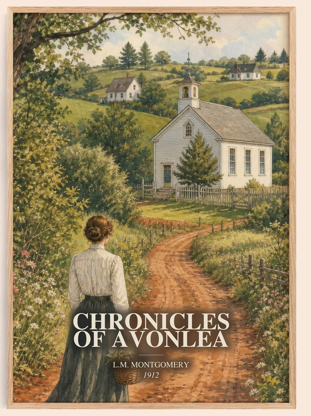Chronicles Of Avonlea watercolour book poster by L.M. Montgomery – framed literary art print