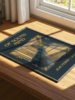 Of sound mind Classic Book Art Print by Jean Ferris – print on a sunlit desk