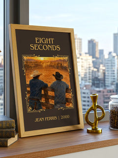 Eight seconds Classic Book Art Print by Jean Ferris – framed print on a city-view windowsill