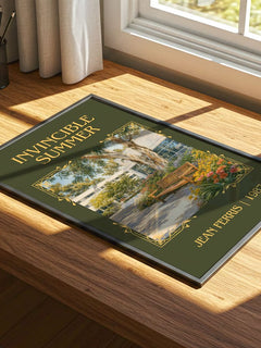 Invincible Summer Classic Book Art Print by Jean Ferris – print on a sunlit desk