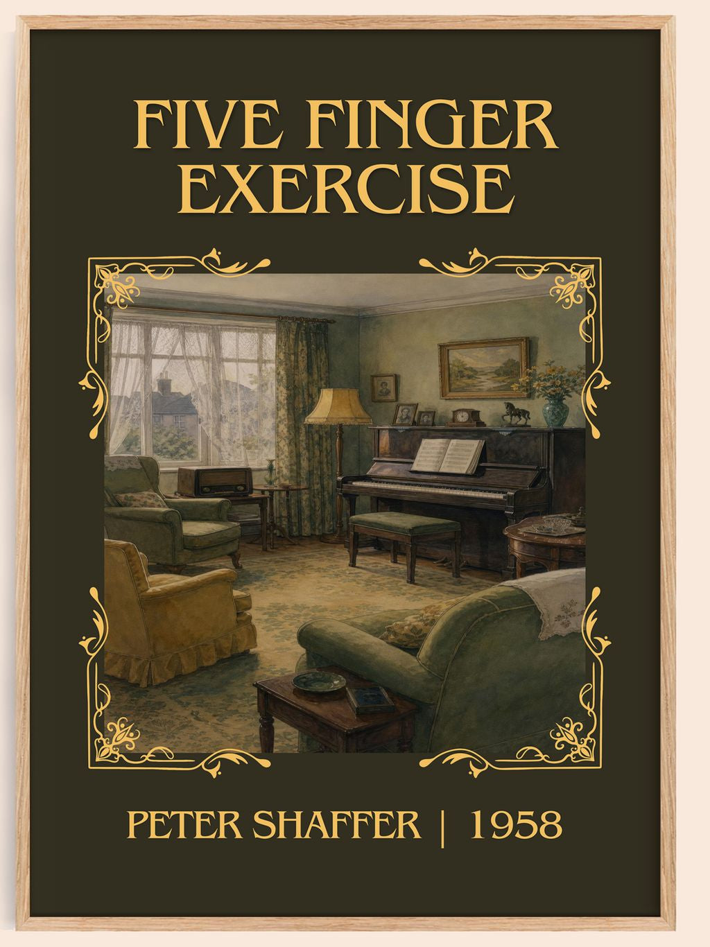 Five finger exercise Classic Book Art Print by Peter Shaffer – book poster