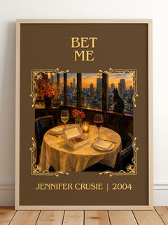 Bet me Classic Book Art Print by Jennifer Crusie – framed print leaning on a wooden floor