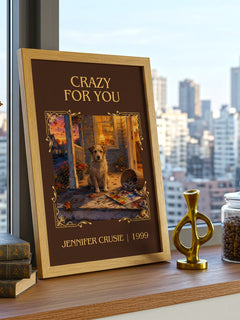 Crazy for You Classic Book Art Print by Jennifer Crusie – framed print on a city-view windowsill