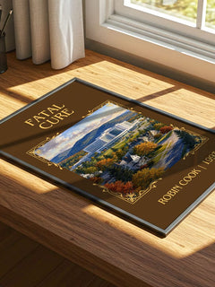 Fatal Cure Classic Book Art Print by Robin Cook – print on a sunlit desk
