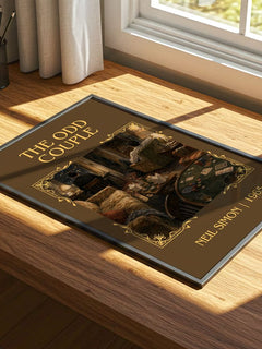 The odd couple Classic Book Art Print by Neil Simon – print on a sunlit desk