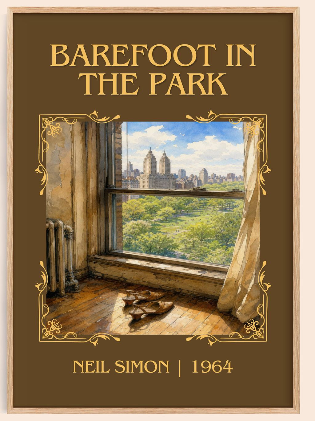 Barefoot in the park Classic Book Art Print by Neil Simon – book poster