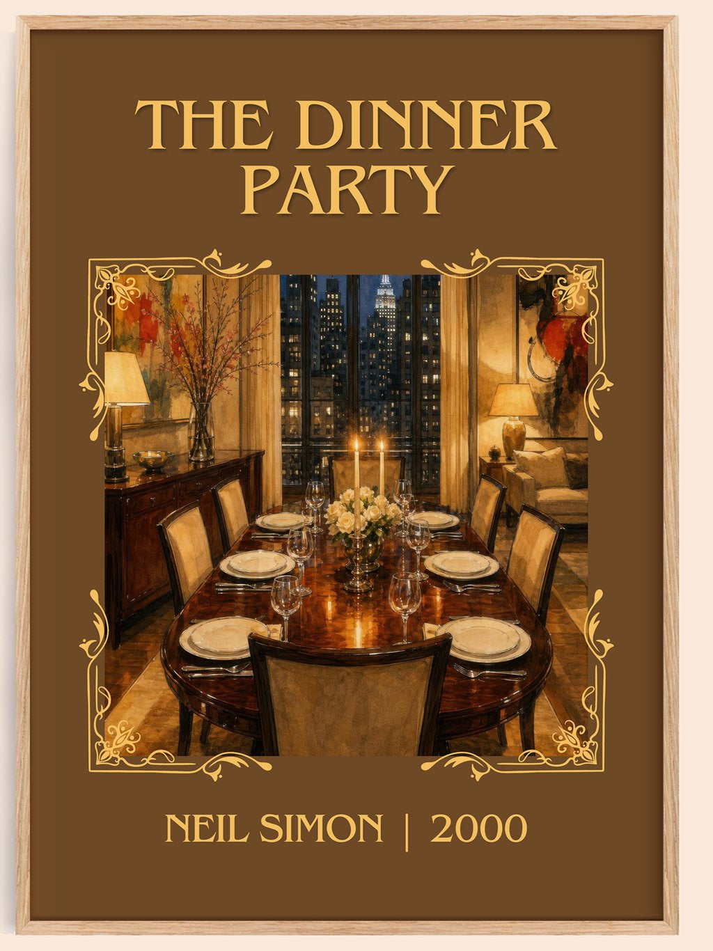 The Dinner Party Classic Book Art Print by Neil Simon – book poster