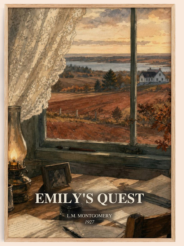 Emily'S Quest watercolour book poster by L.M. Montgomery – framed literary art print