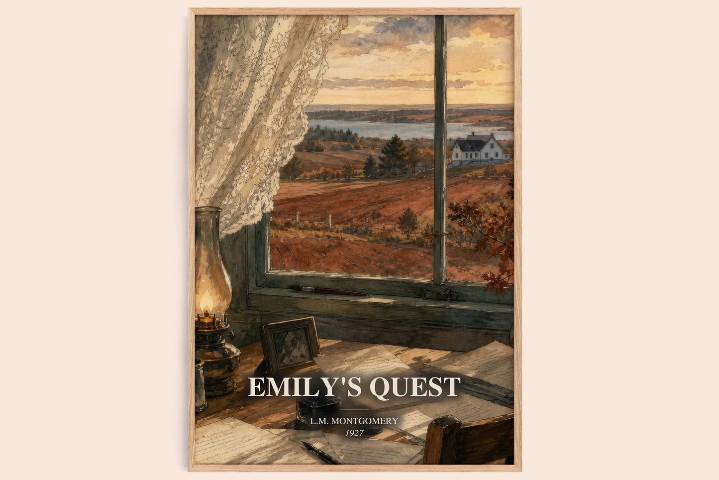 Emily'S Quest watercolour book poster by L.M. Montgomery – framed literary art print