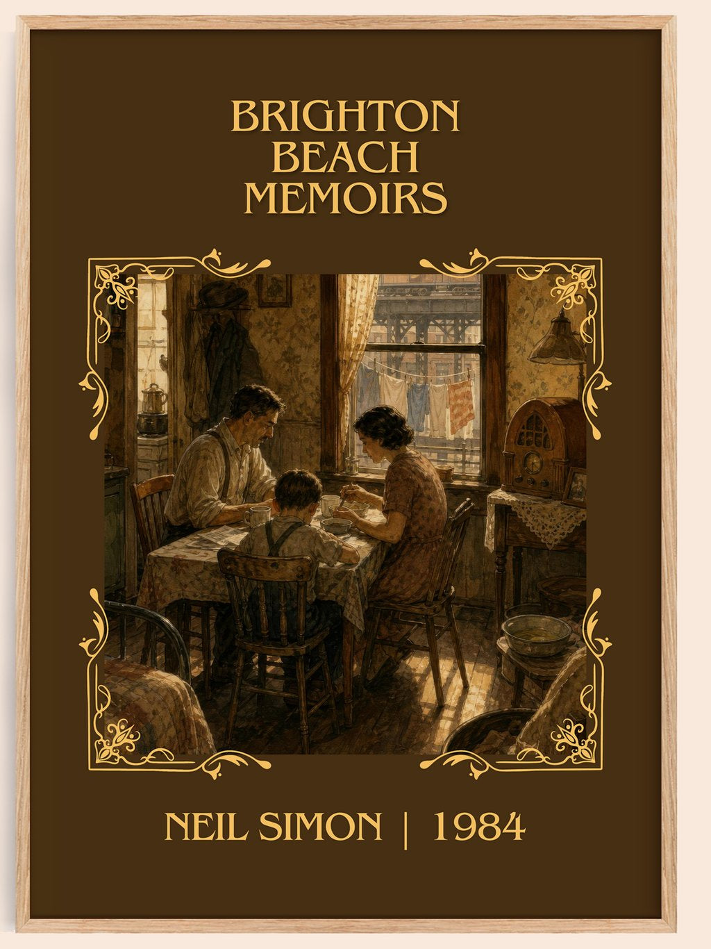 Brighton Beach memoirs Classic Book Art Print by Neil Simon – book poster