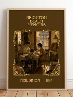Brighton Beach memoirs Classic Book Art Print by Neil Simon – framed print leaning on a wooden floor