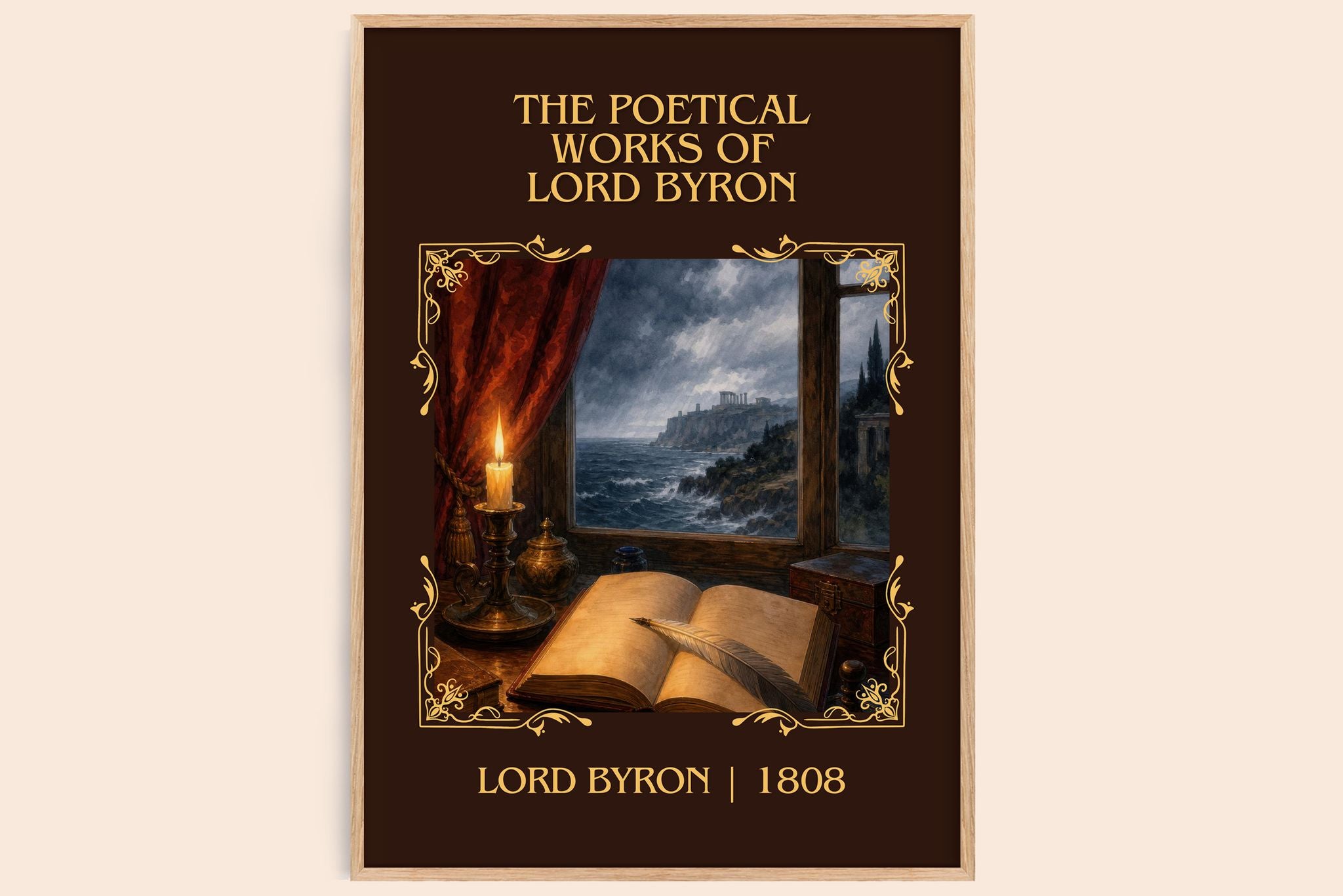 The poetical works of Lord Byron Classic Book Art Print by Lord Byron
