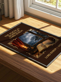 The poetical works of Lord Byron Classic Book Art Print by Lord Byron – print on a sunlit desk