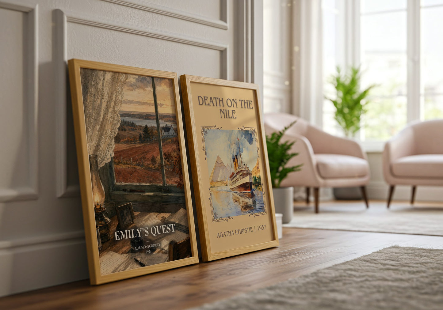 Emily'S Quest watercolour print framed by window – literary home decor