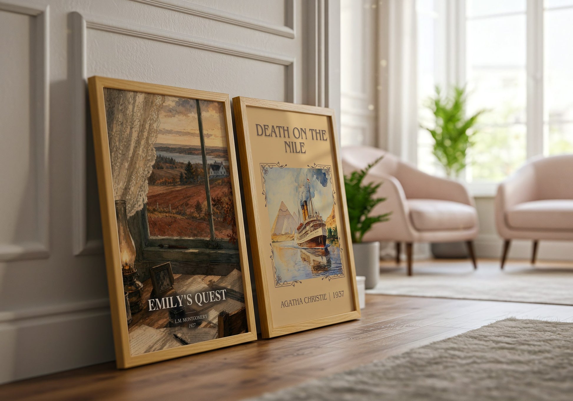 Emily'S Quest watercolour print framed by window – literary home decor