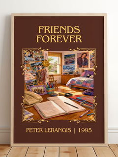 Friends Forever Classic Book Art Print by Peter Lerangis – framed print leaning on a wooden floor