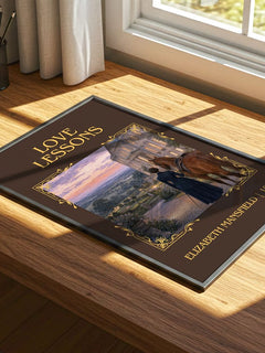 Love Lessons Classic Book Art Print by Elizabeth Mansfield – print on a sunlit desk