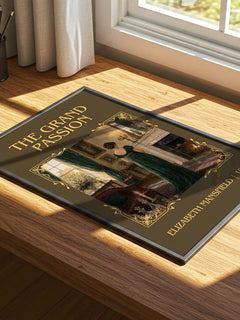 The Grand Passion Classic Book Art Print by Elizabeth Mansfield – print on a sunlit desk