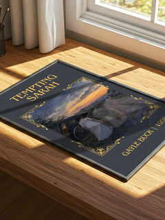 Tempting Sarah Classic Book Art Print by Gayle Buck – print on a sunlit desk