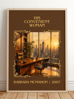 His Convenient Woman Classic Book Art Print by Barbara McMahon – framed print leaning on a wooden floor