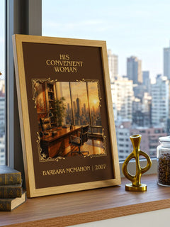 His Convenient Woman Classic Book Art Print by Barbara McMahon – framed print on a city-view windowsill