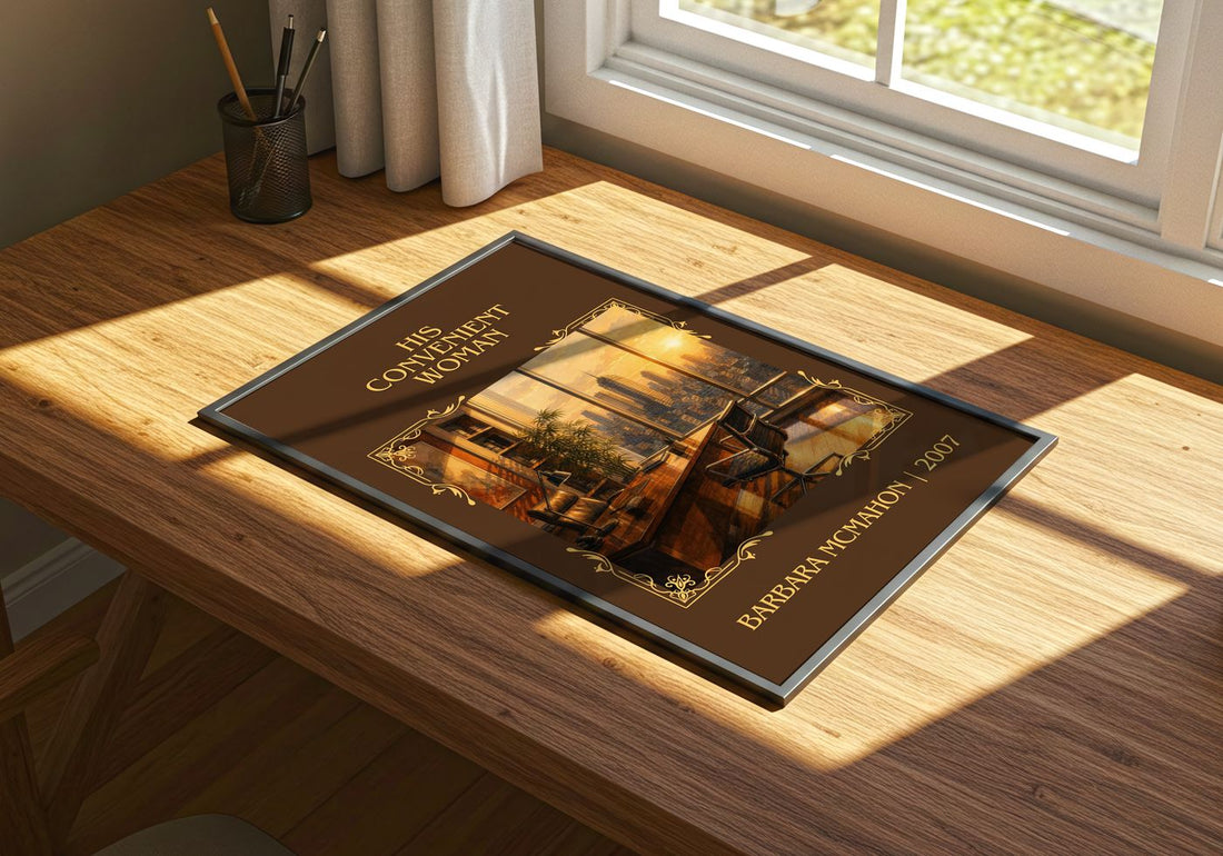 His Convenient Woman Classic Book Art Print by Barbara McMahon – print on a sunlit desk