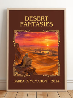 Desert Fantasies Classic Book Art Print by Barbara McMahon – framed print leaning on a wooden floor