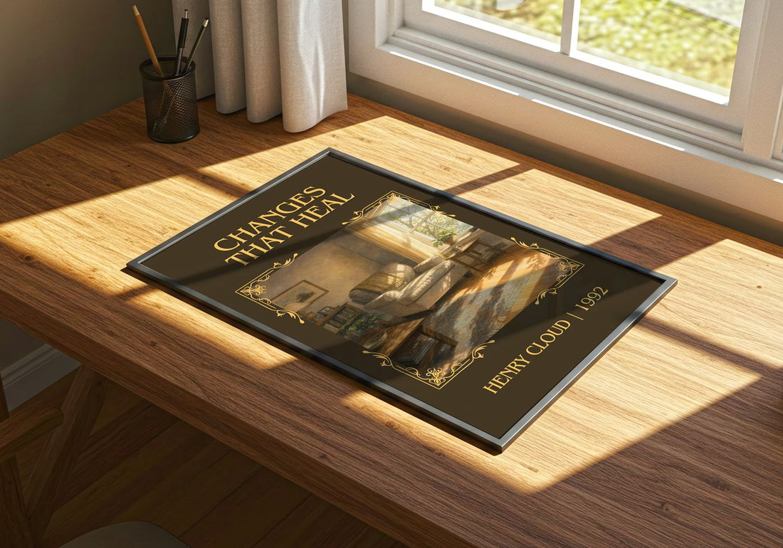 Changes That Heal Classic Book Art Print by Henry Cloud – print on a sunlit desk