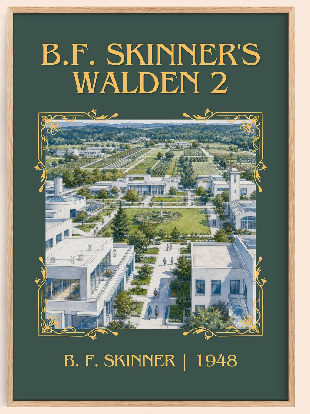 B.F. Skinner's Walden 2 Classic Book Art Print by B. F. Skinner – book poster