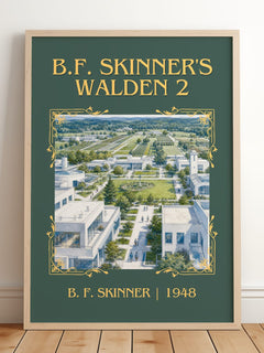 B.F. Skinner's Walden 2 Classic Book Art Print by B. F. Skinner – framed print leaning on a wooden floor