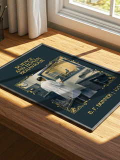 Science and human behaviour Classic Book Art Print by B. F. Skinner – print on a sunlit desk