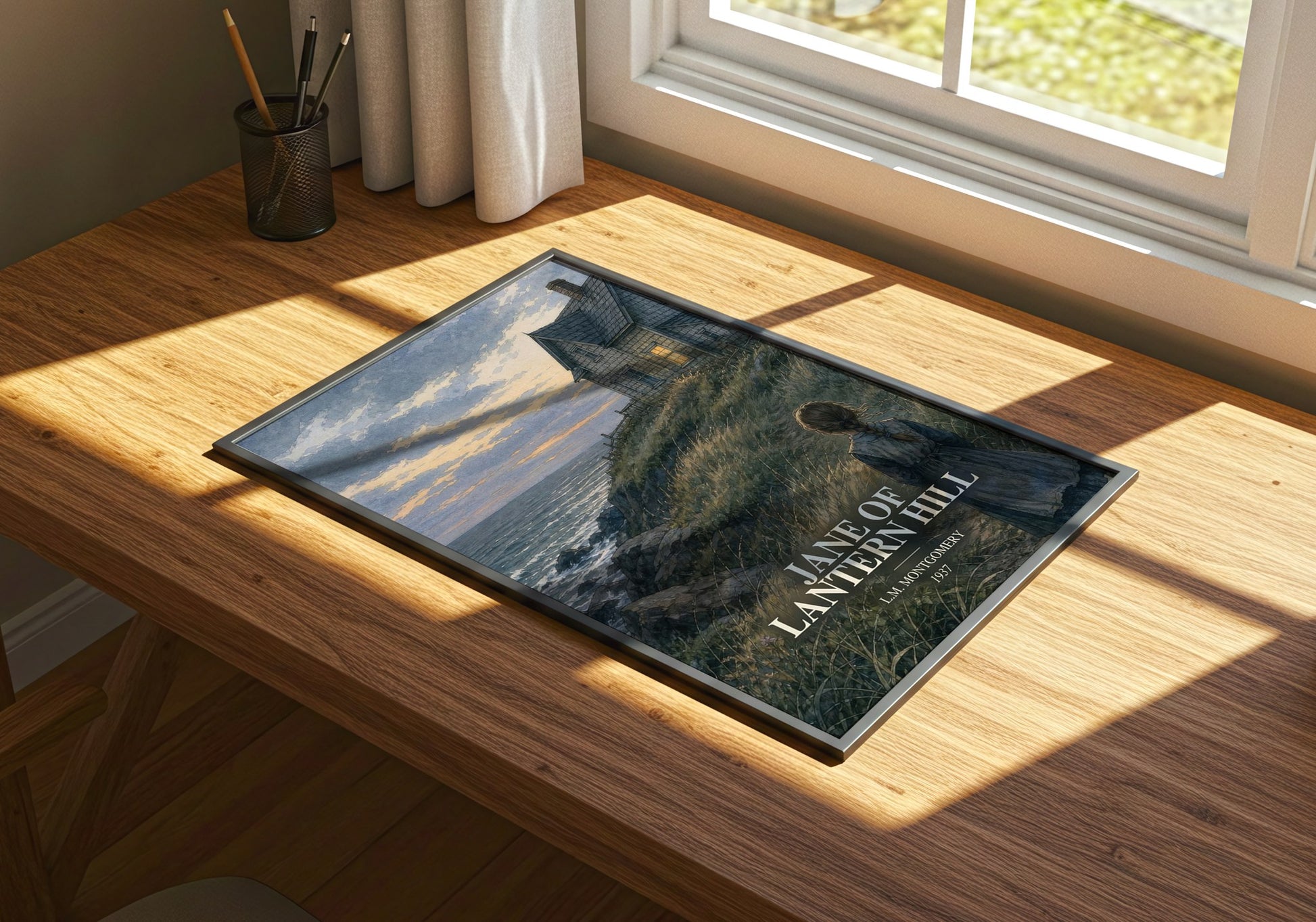 Jane Of Lantern Hill watercolour book poster framed on wall – childrens wall art
