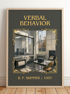 Verbal behavior Classic Book Art Print by B. F. Skinner – framed print leaning on a wooden floor
