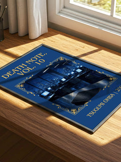 Death Note, Vol. 10 Classic Book Art Print by Tsugumi Ohba – print on a sunlit desk