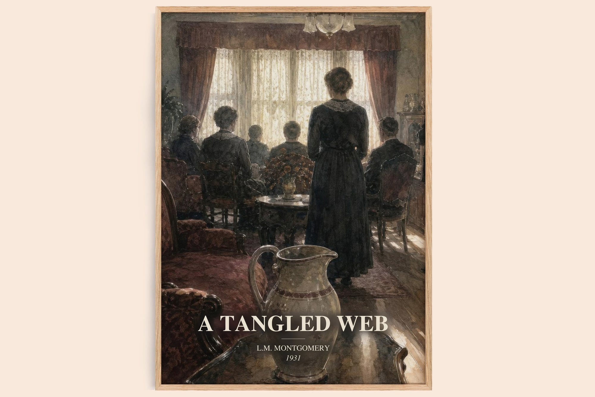 A Tangled Web watercolour book poster by L.M. Montgomery – framed literary art print