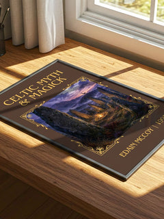 Celtic Myth & Magick Classic Book Art Print by Edain McCoy – print on a sunlit desk