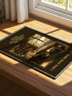 Andy Buckram's Tin Men Classic Book Art Print by Carol Ryrie Brink – print on a sunlit desk