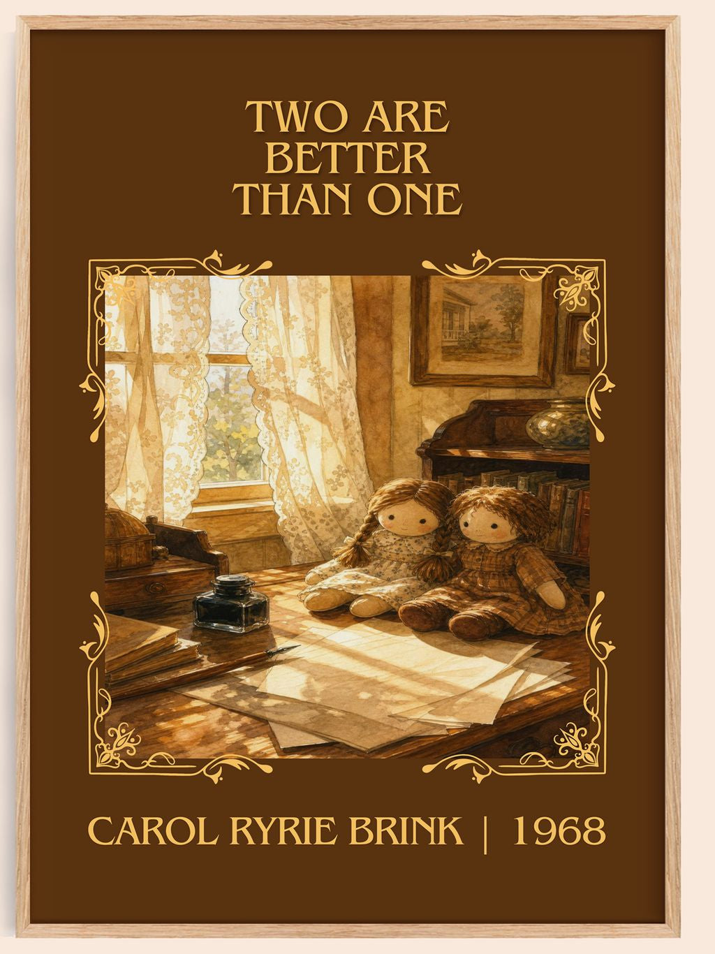 Two Are Better Than One Classic Book Art Print by Carol Ryrie Brink – book poster