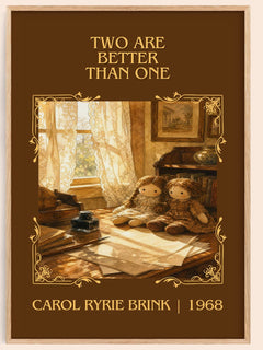 Two Are Better Than One Classic Book Art Print by Carol Ryrie Brink – book poster
