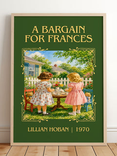 A Bargain for Frances Classic Book Art Print by Lillian Hoban – framed print leaning on a wooden floor