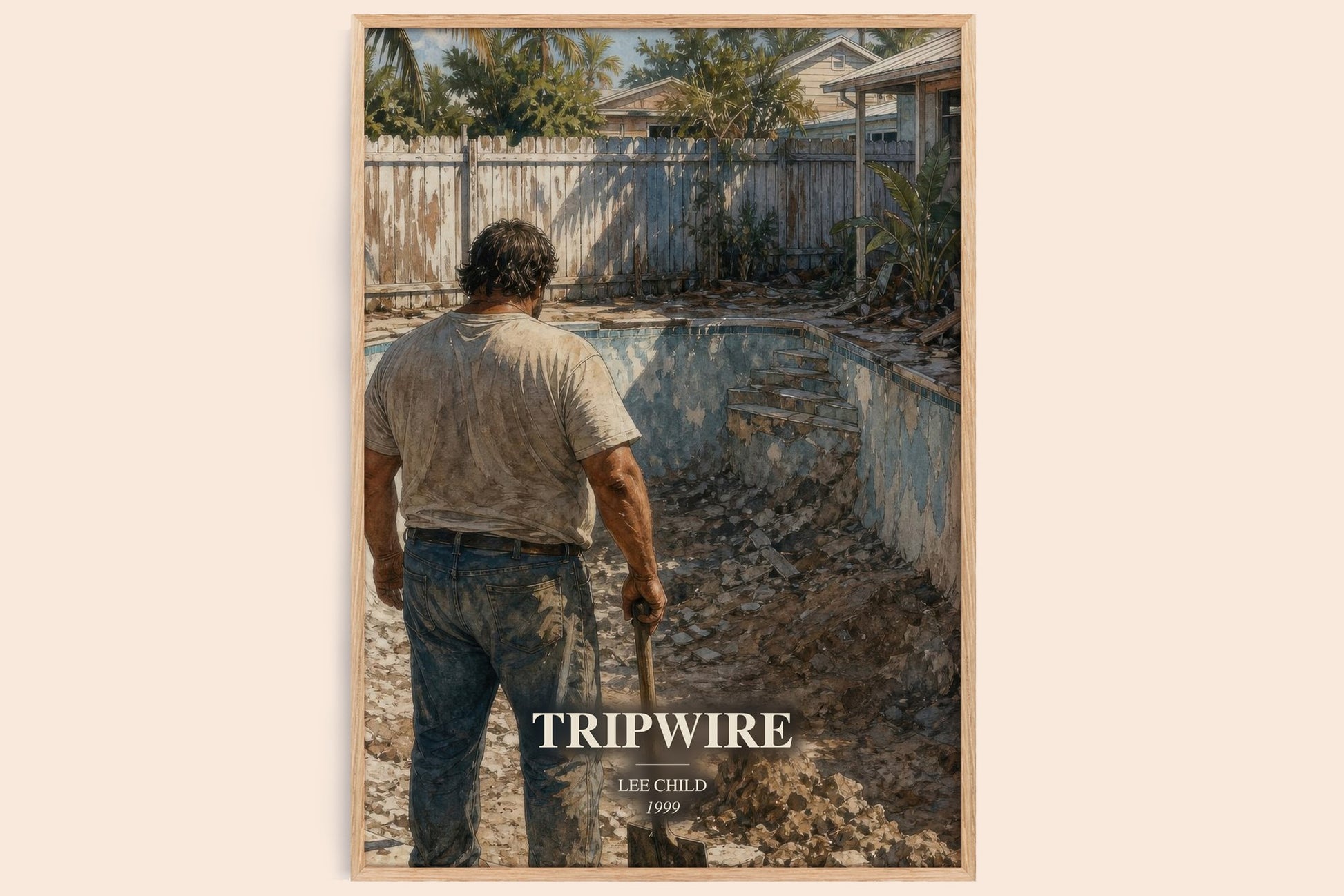 Tripwire watercolour book poster by Lee Child – framed literary art print