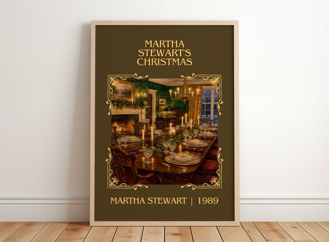 Martha Stewart's Christmas Classic Book Art Print by Martha Stewart – framed print leaning on a wooden floor