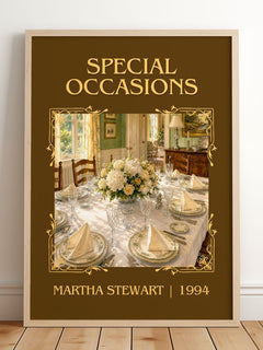 Special occasions Classic Book Art Print by Martha Stewart – framed print leaning on a wooden floor