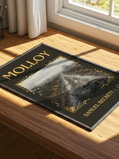 Molloy Classic Book Art Print by Samuel Beckett – print on a sunlit desk