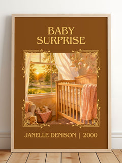 Baby Surprise Classic Book Art Print by Janelle Denison – framed print leaning on a wooden floor