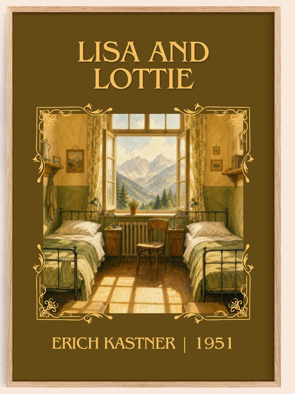 Lisa and Lottie Classic Book Art Print by Erich Kästner – book poster
