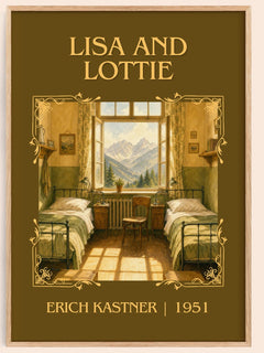 Lisa and Lottie Classic Book Art Print by Erich Kästner – book poster